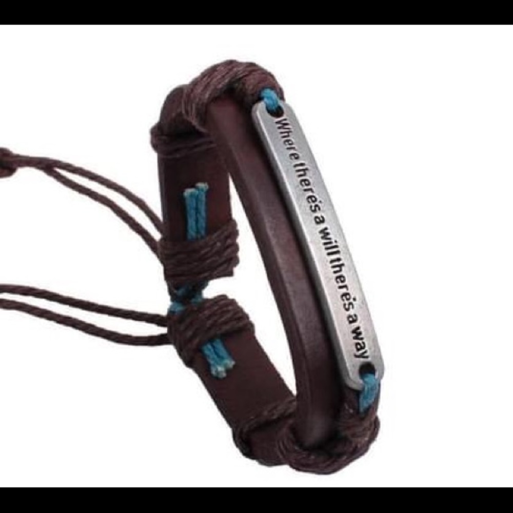 3 Inspirational Leather Metal Adjustable Bracelet